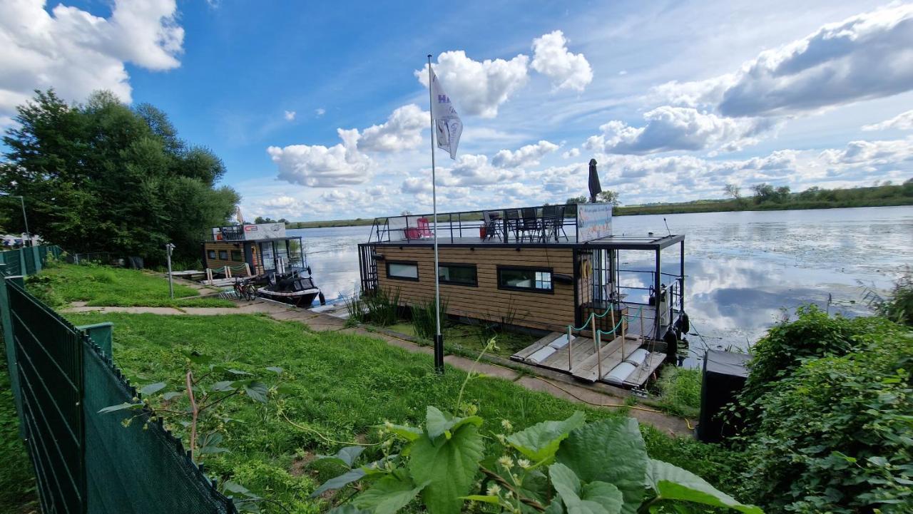 Hausboote Unteres Odertal Hausboot Kranich Hotel Швед Екстериор снимка